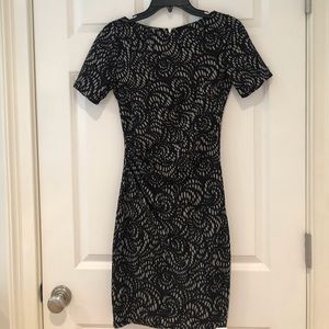 Reiss black and cream lace patterned dress - NWT